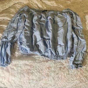 Cropped off the shoulder long sleeve top